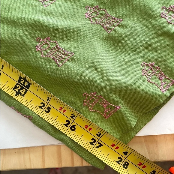 Worth Vintage Green Silk Side Zip Skinny Ankle Pants Size 8 - Picture 5 of 6